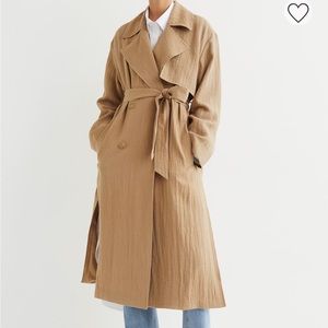 H&M tan camel trench coat XS fits S/M/L